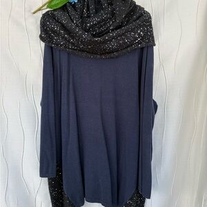 Style & Co. Navy and Black Sequin Sweater